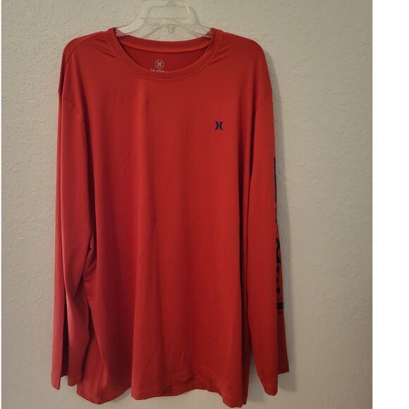 Hurley Men's Red Long Sleeve Spell Out Performance Tee Shirt XXL - Picture 1 of 4